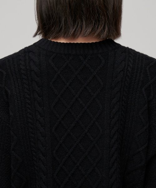 MUSINSA STANDARD WOMAN（ムシンサスタンダードウーマン）の「ウィメンズラムウールアランニット[ブラック]（ニット/セーター・レディース・その他・SMALL/X-SMALL）」の4枚目の写真