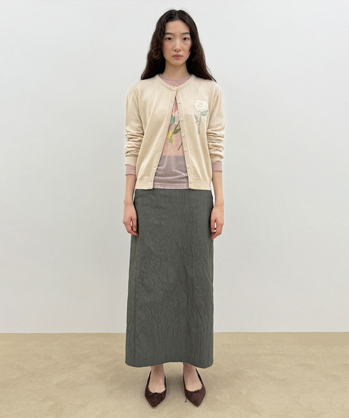 SINOON(シヌーン)の「Embroidered Rose Cardigan (Light Beige)(カーディガン/ボレロ・レディース・オートミール・FREE)」の2枚目の写真