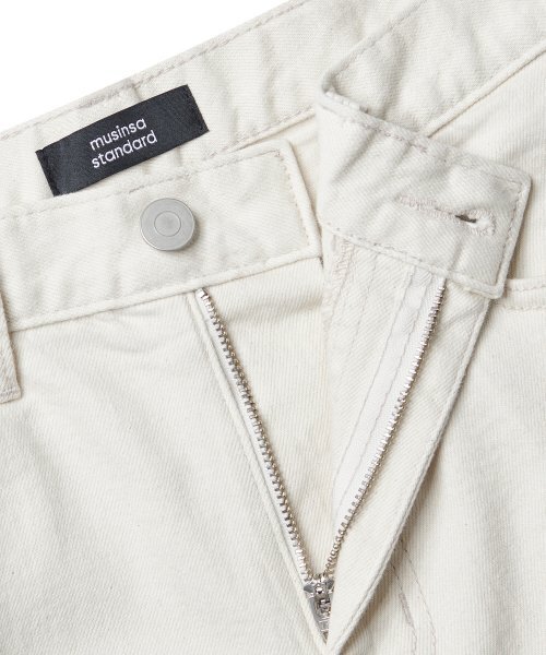 MUSINSA STANDARD（ムシンサスタンダード）の「テーパードクロップデニムパンツ[クリーム]（デニムパンツ・メンズ・その他・40/38/42/34/32/30/31/33/26/27/28/29）」の4枚目の写真