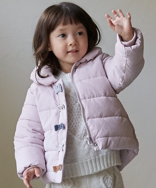 petit main(프티 마인)의 「【씻을 수 있는】 안솜 리본 재킷(블루존)」｜핑크