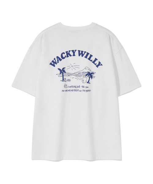 Wacky WiLLy(ワッキーウィリー)の「ビーチグラフィックバカンス半袖Tシャツホワイト(Tシャツ/カットソー・レディース・その他・SMALL/MEDIUM/LARGE/X-LARGE)」の1枚目の写真