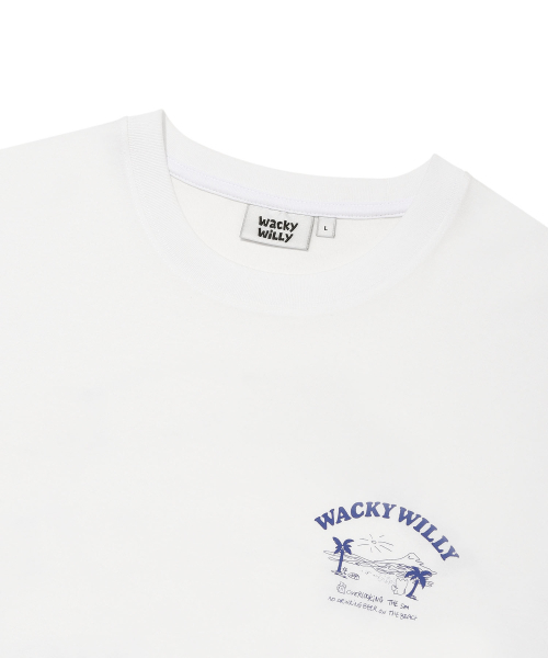 Wacky WiLLy(ワッキーウィリー)の「ビーチグラフィックバカンス半袖Tシャツホワイト(Tシャツ/カットソー・レディース・その他・SMALL/MEDIUM/LARGE/X-LARGE)」の4枚目の写真