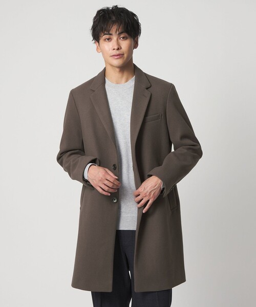 セール】ニットメルトン シングルチェスターコート＜A DAY IN THE LIFE