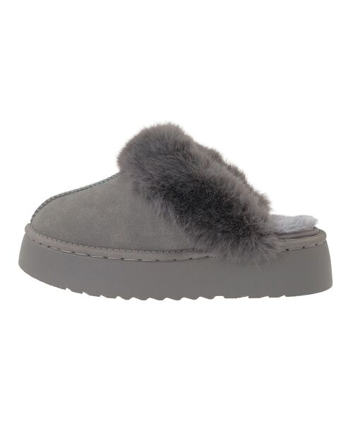 Green　Parks（グリーンパークス）の「・minia フェイクムートンサンダル（サンダル・レディース・グレー/キャメル/ブラウン・M/L）」の11枚目の写真