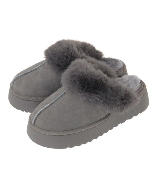 Green　Parks（グリーンパークス）の「・minia フェイクムートンサンダル（サンダル・レディース・グレー/キャメル/ブラウン・M/L）」の15枚目の写真