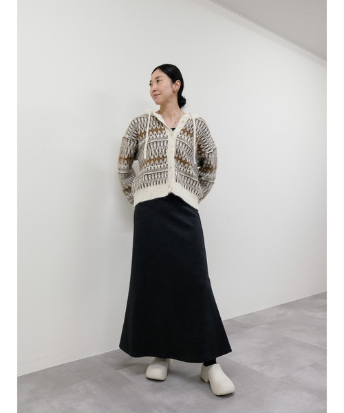 DOLLUPOOPS（ドールアップウップス）の「フェアアイルフーディニットカーディガン（カーディガン/ボレロ・レディース・ブラック/オフホワイト/ブラウン・FREE）」の20枚目の写真