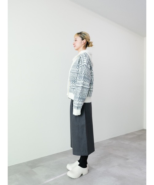 DOLLUPOOPS（ドールアップウップス）の「フェアアイルフーディニットカーディガン（カーディガン/ボレロ・レディース・ブラック/オフホワイト/ブラウン・FREE）」の10枚目の写真