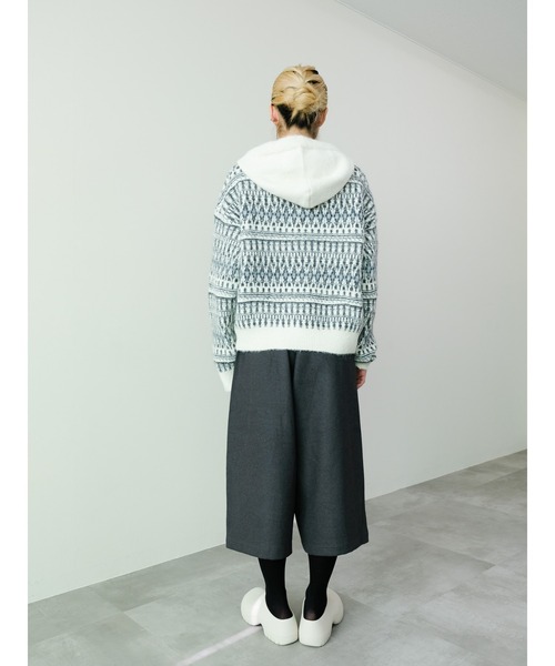 DOLLUPOOPS（ドールアップウップス）の「フェアアイルフーディニットカーディガン（カーディガン/ボレロ・レディース・ブラック/オフホワイト/ブラウン・FREE）」の11枚目の写真