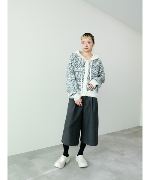 DOLLUPOOPS（ドールアップウップス）の「フェアアイルフーディニットカーディガン（カーディガン/ボレロ・レディース・ブラック/オフホワイト/ブラウン・FREE）」の21枚目の写真