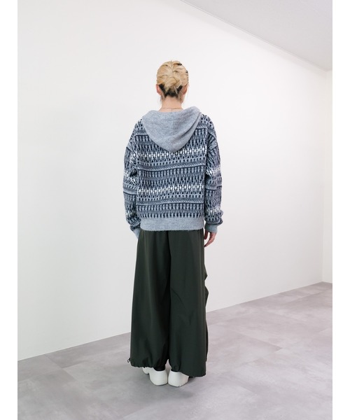 DOLLUPOOPS（ドールアップウップス）の「フェアアイルフーディニットカーディガン（カーディガン/ボレロ・レディース・ブラック/オフホワイト/ブラウン・FREE）」の18枚目の写真