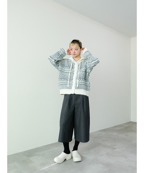 DOLLUPOOPS（ドールアップウップス）の「フェアアイルフーディニットカーディガン（カーディガン/ボレロ・レディース・ブラック/オフホワイト/ブラウン・FREE）」の22枚目の写真