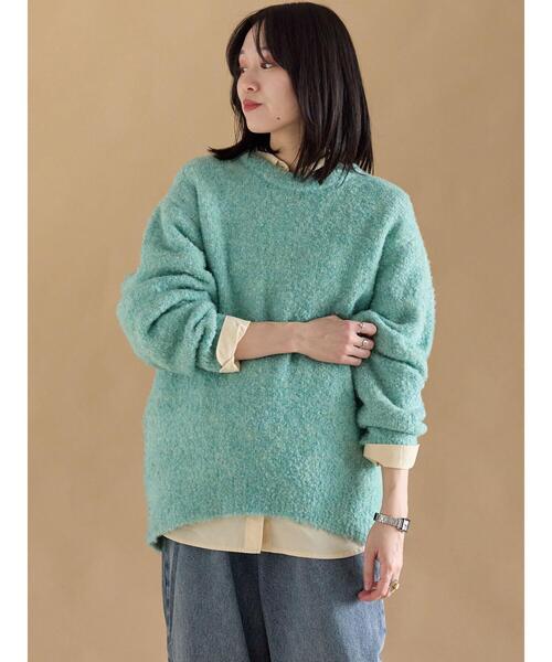 sm2rhythm（サマンサモスモスリズム）の「ブークレニットプルオーバー（ニット/セーター・レディース・ベージュ/グリーン/ピンク/ブルー・F）」の3枚目の写真