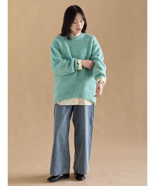 sm2rhythm（サマンサモスモスリズム）の「ブークレニットプルオーバー（ニット/セーター・レディース・ベージュ/グリーン/ピンク/ブルー・F）」の5枚目の写真