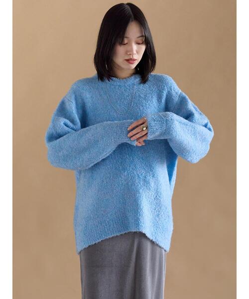 sm2rhythm（サマンサモスモスリズム）の「ブークレニットプルオーバー（ニット/セーター・レディース・ベージュ/グリーン/ピンク/ブルー・F）」の9枚目の写真