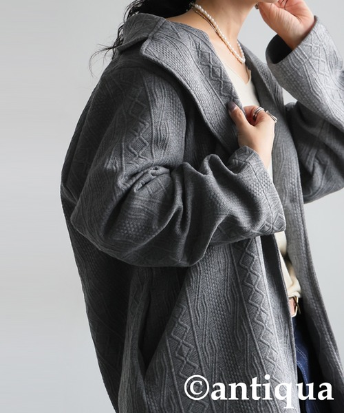 アンティカ　人気完売　ジャガード織　ジャケット ジャガード テーラードジャケット（テーラードジャケット）｜antiqua