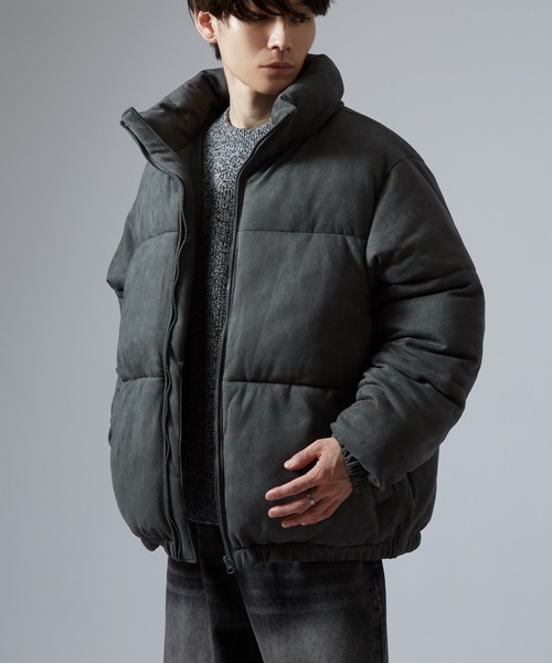 improves（インプローブス）の「スエードタッチ パデッドブルゾン（ダウンジャケット/コート・メンズ・チャコール/ライトベージュ・SMALL/MEDIUM/LARGE/X-LARGE）」の4枚目の写真