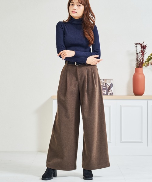 MISCH MASCH(ミッシュマッシュ)の「ZOZO限定 ベルト付きタックカットパンツ(その他パンツ・レディース・グレー/ブラウン・M/S)」の18枚目の写真