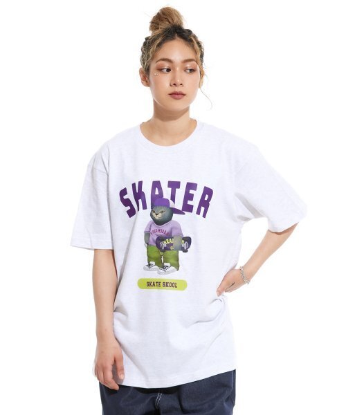CREAM SODA LAB(クリームソーダラボ)の「グレー スケーター 半袖Tシャツ ライトグレー パープル(Tシャツ/カットソー・メンズ・その他・LARGE/MEDIUM/X-LARGE/XX-LARGE)」の6枚目の写真