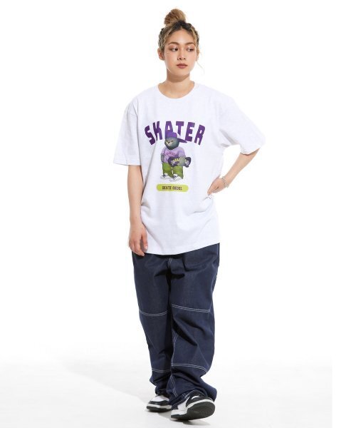 CREAM SODA LAB(クリームソーダラボ)の「グレー スケーター 半袖Tシャツ ライトグレー パープル(Tシャツ/カットソー・メンズ・その他・LARGE/MEDIUM/X-LARGE/XX-LARGE)」の8枚目の写真