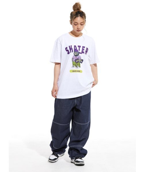 CREAM SODA LAB(クリームソーダラボ)の「グレー スケーター 半袖Tシャツ ライトグレー パープル(Tシャツ/カットソー・メンズ・その他・LARGE/MEDIUM/X-LARGE/XX-LARGE)」の9枚目の写真