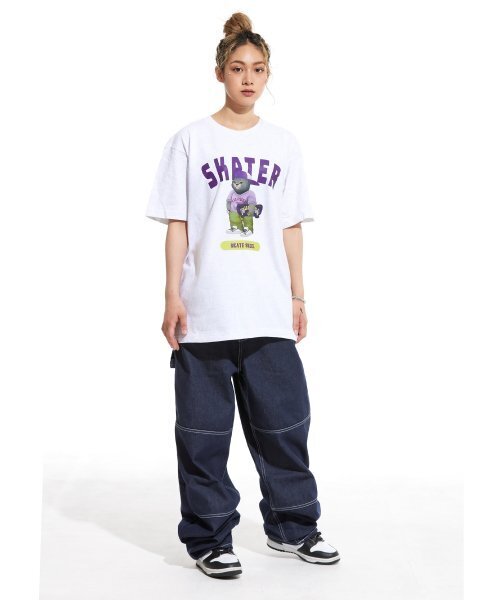 CREAM SODA LAB(クリームソーダラボ)の「グレー スケーター 半袖Tシャツ ライトグレー パープル(Tシャツ/カットソー・メンズ・その他・LARGE/MEDIUM/X-LARGE/XX-LARGE)」の10枚目の写真