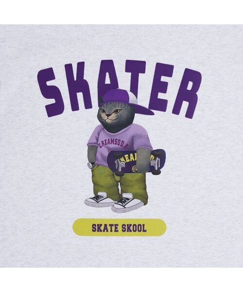CREAM SODA LAB(クリームソーダラボ)の「グレー スケーター 半袖Tシャツ ライトグレー パープル(Tシャツ/カットソー・メンズ・その他・LARGE/MEDIUM/X-LARGE/XX-LARGE)」の11枚目の写真