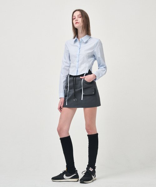 ETMON(エトモン)の「Cargo Banding Mini Skirt, Charcoal(スカート・レディース・その他・MEDIUM)」の5枚目の写真