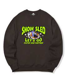 SNOW SLED BEAR グラフィッククルーネック - ブラウン