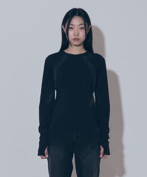 Pointiness Black Washing Long Sleeve T-shirts