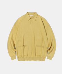 Diamond Layla | Oversize Out Pocket Cotton Collar Knit K9 Mustard(ニット/セーター)
