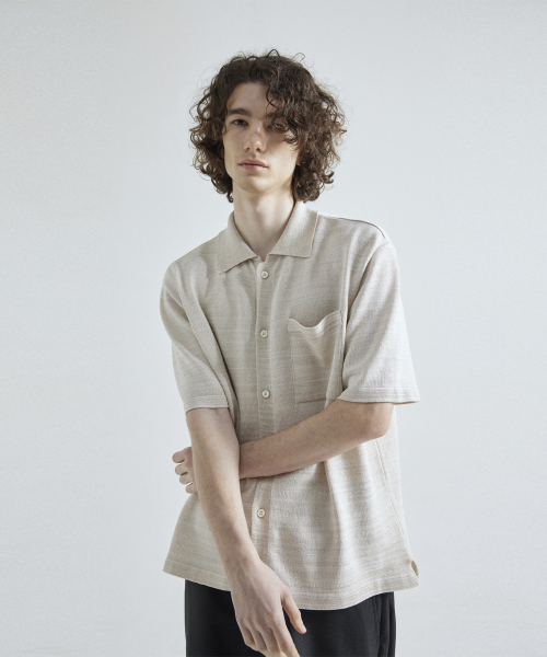METALLIC SHIRT KNIT [IVORY]