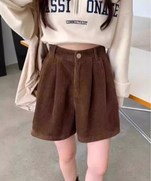 コーデュロイ フレアショートパンツ