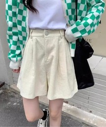 コーデュロイ フレアショートパンツ