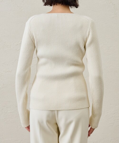 Whim Gazette（ウィムガゼット）の「RAW SILK リブカーディガン（カーディガン/ボレロ・レディース・ベージュ/アイボリー・FREE）」の11枚目の写真