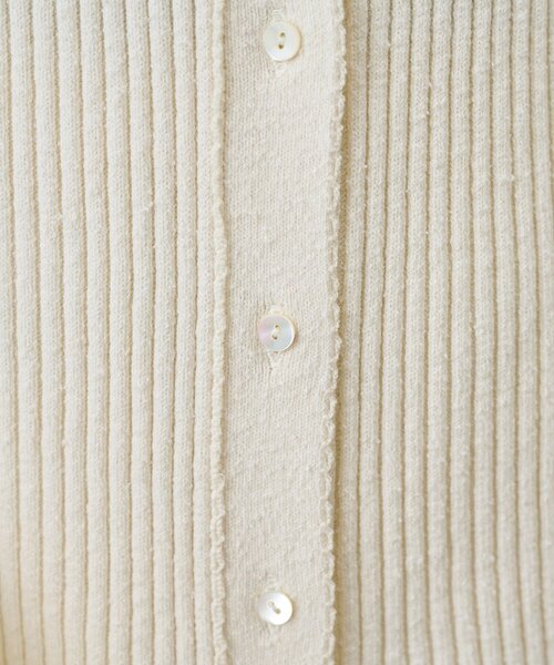 Whim Gazette（ウィムガゼット）の「RAW SILK リブカーディガン（カーディガン/ボレロ・レディース・ベージュ/アイボリー・FREE）」の7枚目の写真