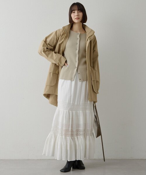 Whim Gazette（ウィムガゼット）の「RAW SILK リブカーディガン（カーディガン/ボレロ・レディース・ベージュ/アイボリー・FREE）」の14枚目の写真