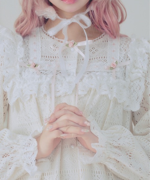 Fiorforte（フィオルフォルテ）の「rosey lace negligee（ワンピース・レディース・ホワイト・FREE）」の2枚目の写真