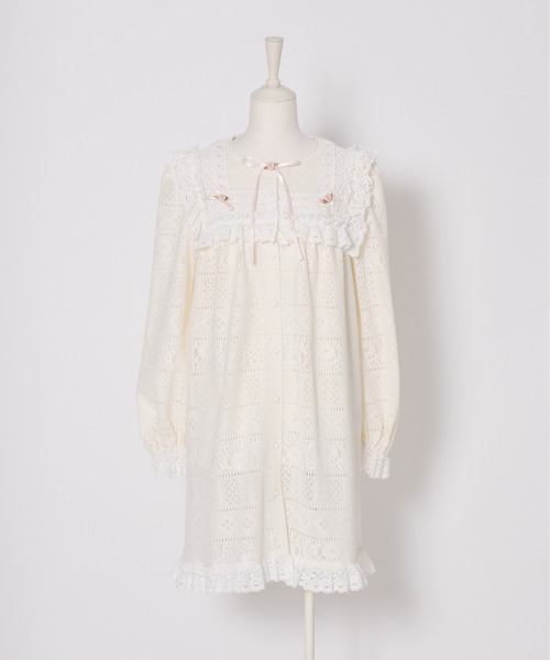 Fiorforte（フィオルフォルテ）の「rosey lace negligee（ワンピース・レディース・ホワイト・FREE）」の7枚目の写真