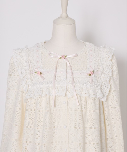 Fiorforte（フィオルフォルテ）の「rosey lace negligee（ワンピース・レディース・ホワイト・FREE）」の10枚目の写真
