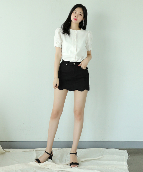 BBAEBBAE(ペッペ)の「ブラックウェーブスパンスカート(その他パンツ・レディース・ブラック・SMALL/MEDIUM/LARGE/X-LARGE)」の4枚目の写真