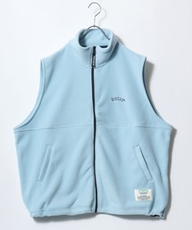 DISCUS（ディスカス）の「2026SS DISCUS/ディスカス オーバーサイズ フリース ワンポイント刺繍 無地/エスニック柄 スタンドベスト（ベスト）」