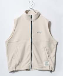 DISCUS（ディスカス）の「2026SS DISCUS/ディスカス オーバーサイズ フリース ワンポイント刺繍 無地/エスニック柄 スタンドベスト（ベスト）」