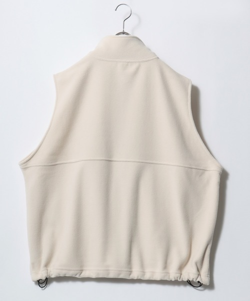 DISCUS（ディスカス）の「2026SS DISCUS/ディスカス オーバーサイズ フリース ワンポイント刺繍 無地/エスニック柄 スタンドベスト（ベスト・レディース・アイボリー/ブラック/サックスブルー/その他・M/L）」の5枚目の写真