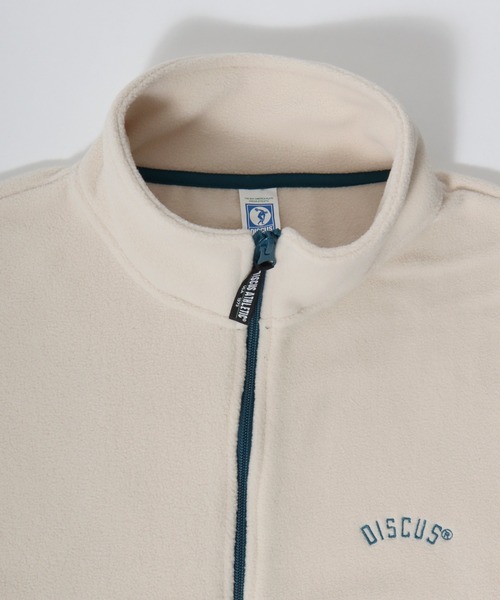 DISCUS（ディスカス）の「2026SS DISCUS/ディスカス オーバーサイズ フリース ワンポイント刺繍 無地/エスニック柄 スタンドベスト（ベスト・レディース・アイボリー/ブラック/サックスブルー/その他・M/L）」の9枚目の写真