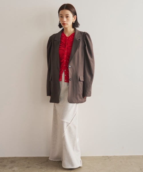 AIC.（エーアイシー）の「シャーリングシアーカーディガン（カーディガン/ボレロ・レディース・オフホワイト/レッド/ブラック・FREE）」の12枚目の写真