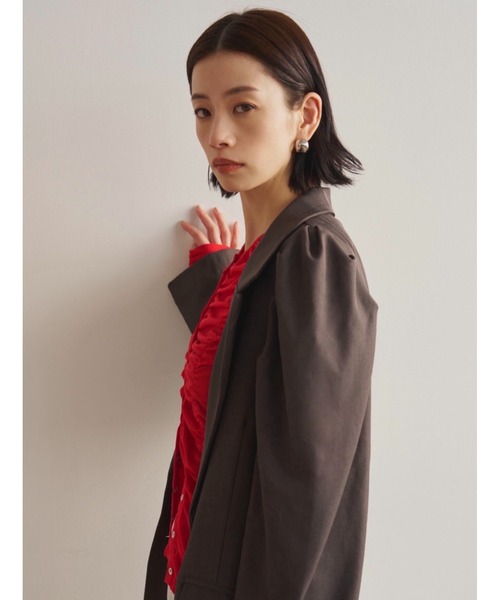 AIC.（エーアイシー）の「シャーリングシアーカーディガン（カーディガン/ボレロ・レディース・オフホワイト/レッド/ブラック・FREE）」の8枚目の写真