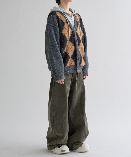 Distressed Argyle Cardigan / ディストレストアーガイルカーディガン