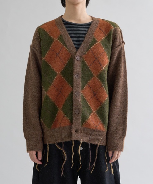 Distressed Argyle Cardigan / ディストレストアーガイルカーディガン