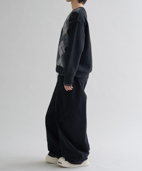 EPNK(イーピーエヌケー)の「Distressed Argyle Cardigan / ディストレストアーガイルカーディガン(カーディガン/ボレロ・メンズ・ブラウン/グレー/ブラック・LARGE/MEDIUM)」の13枚目の写真