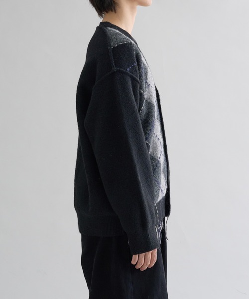 EPNK(イーピーエヌケー)の「Distressed Argyle Cardigan / ディストレストアーガイルカーディガン(カーディガン/ボレロ・メンズ・ブラウン/グレー/ブラック・LARGE/MEDIUM)」の7枚目の写真